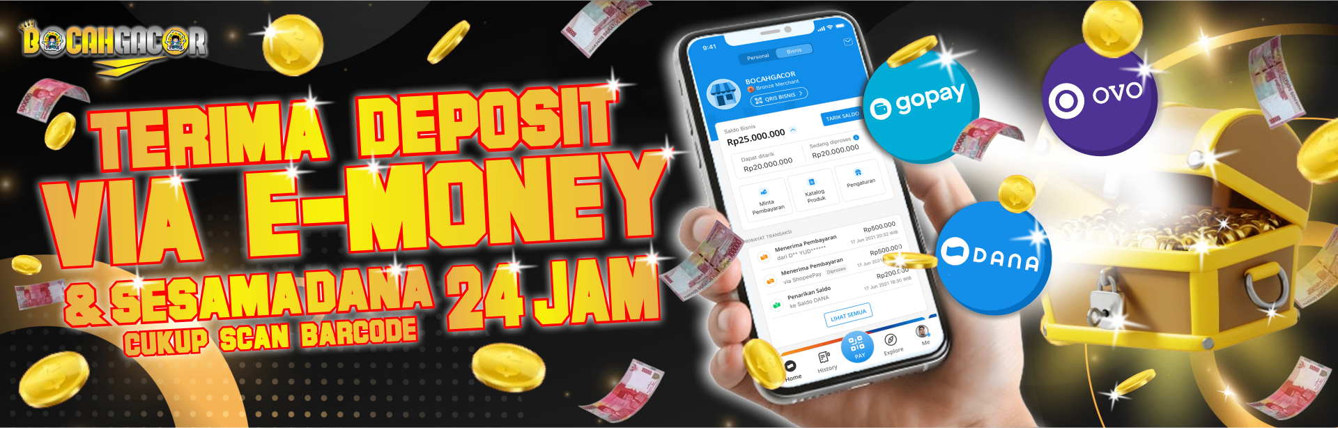 TERIMA DEPOSIT VIA E-MONEY